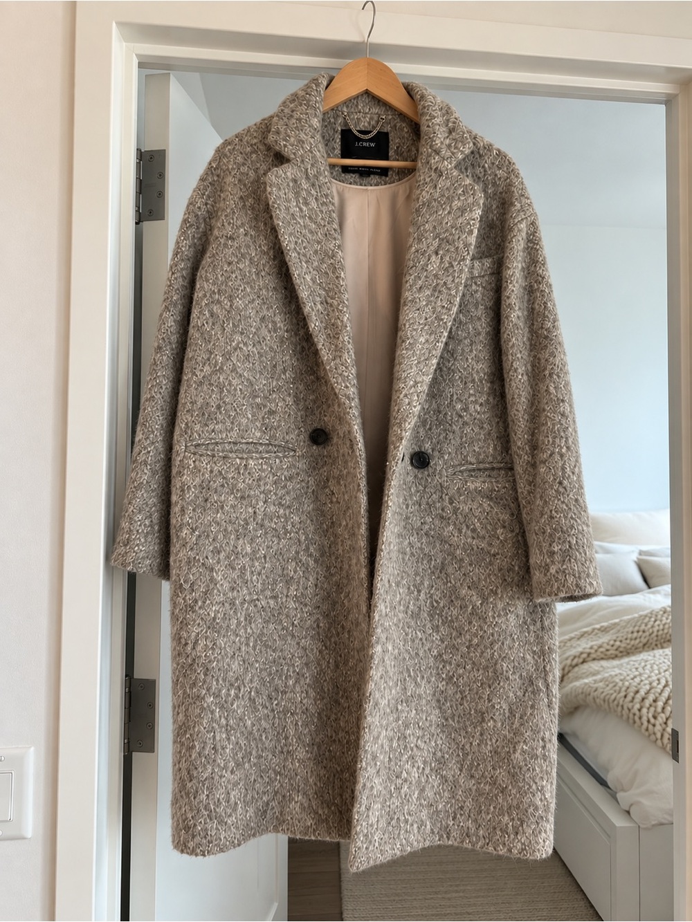 J. Crew Topcoat in Brushed Italian Wool